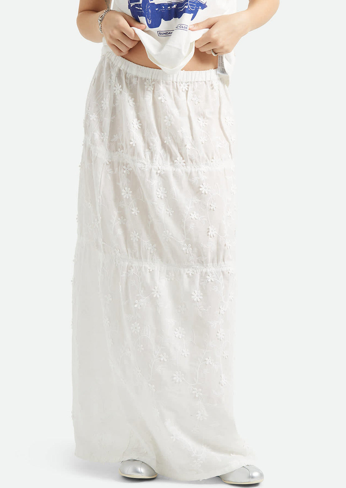 Brixton Women's The Abigail Skirt Off White Floral