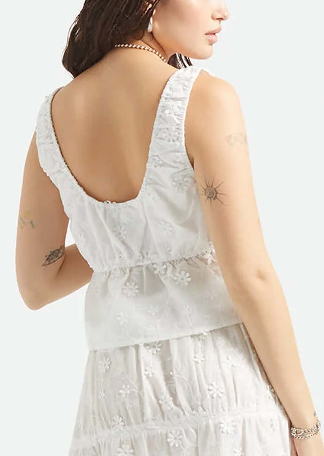 Brixton Women's The Abigail Tie Top Off Hite Floral