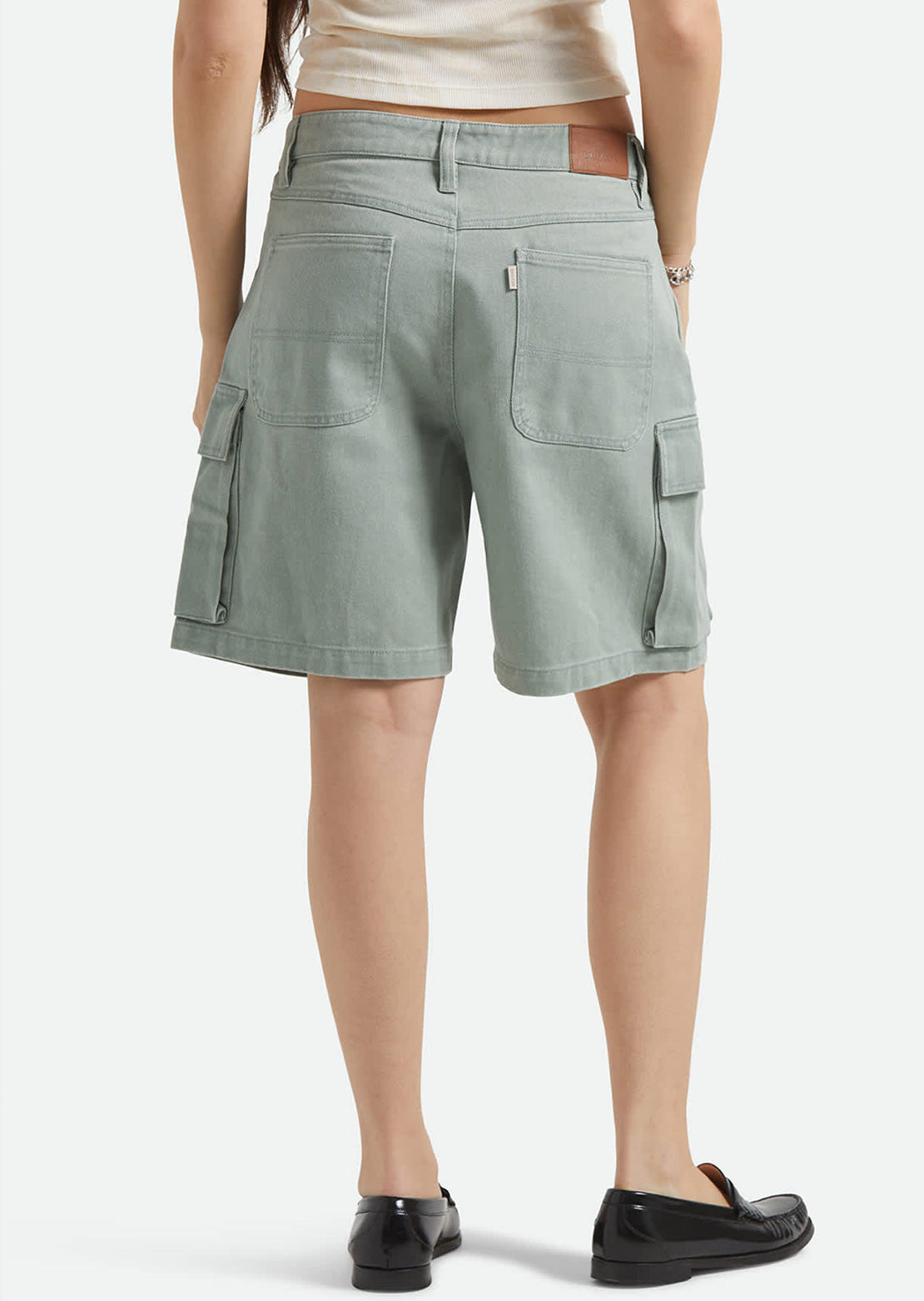Brixton Women's The Alba Baggy Carpenter Shorts Washed Sage Green