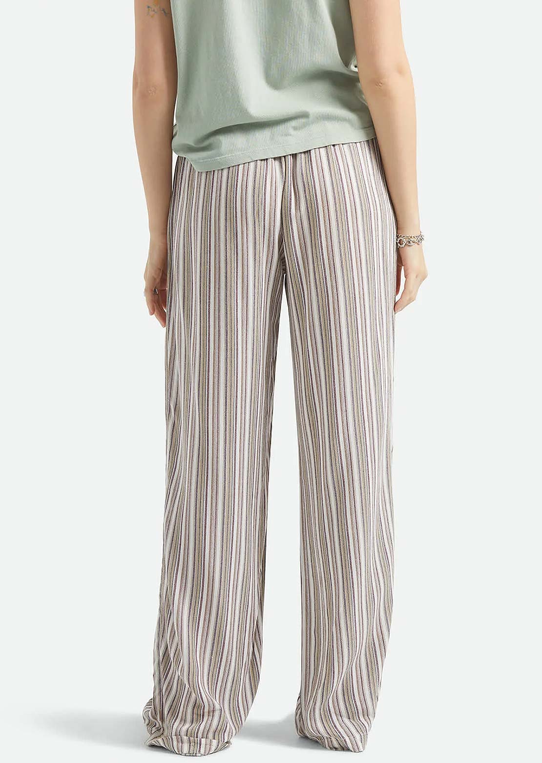 Brixton Women's The Alley Lounge Pants Worn In Robust Red Stripe