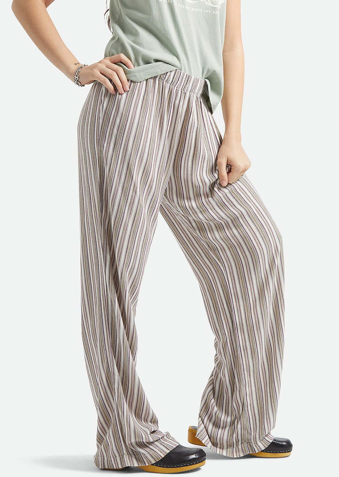 Brixton Women's The Alley Lounge Pants Worn In Robust Red Stripe