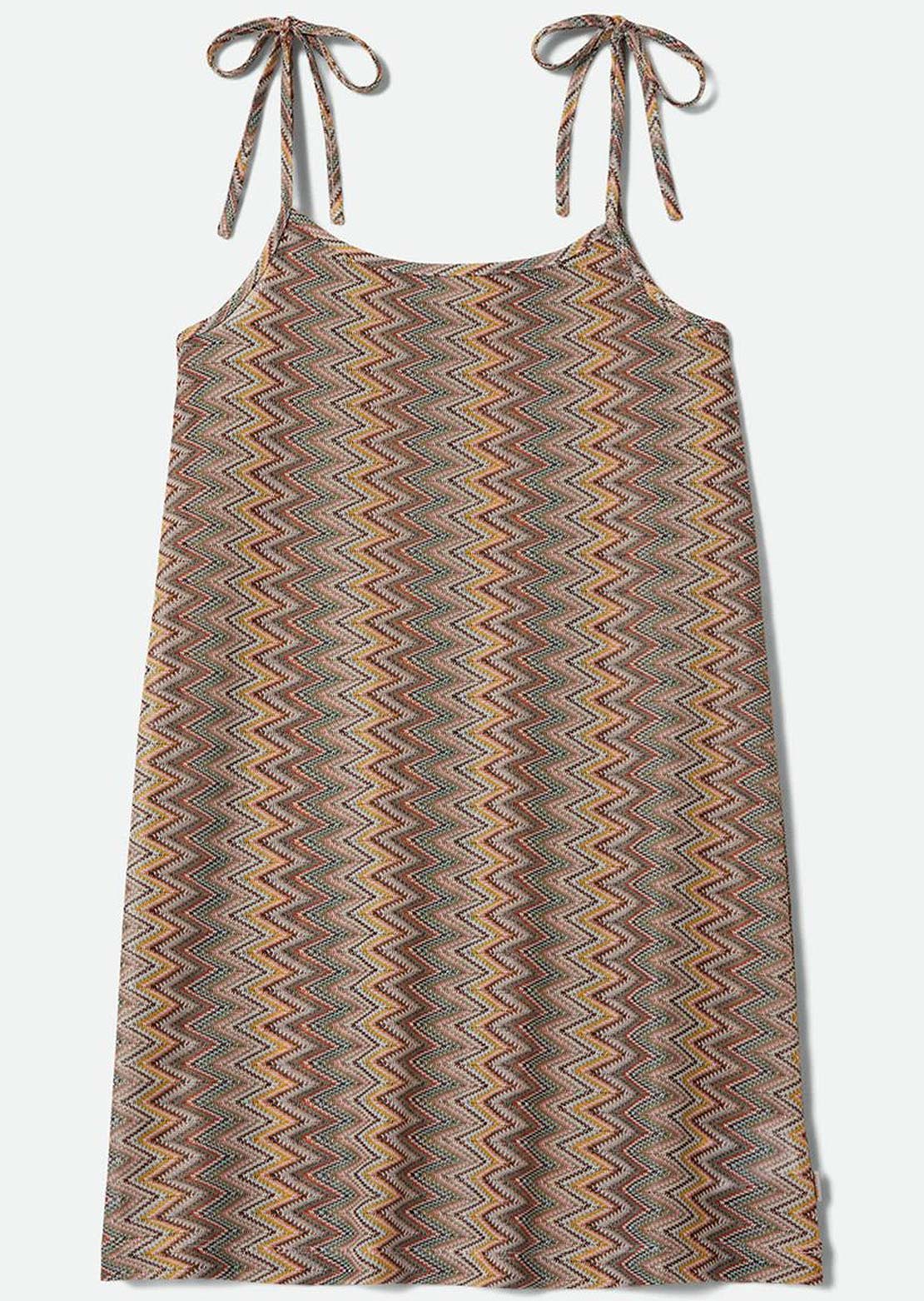 Brixton Women's The Cabana Mesh Tunic Dress Multi Color Zigzag