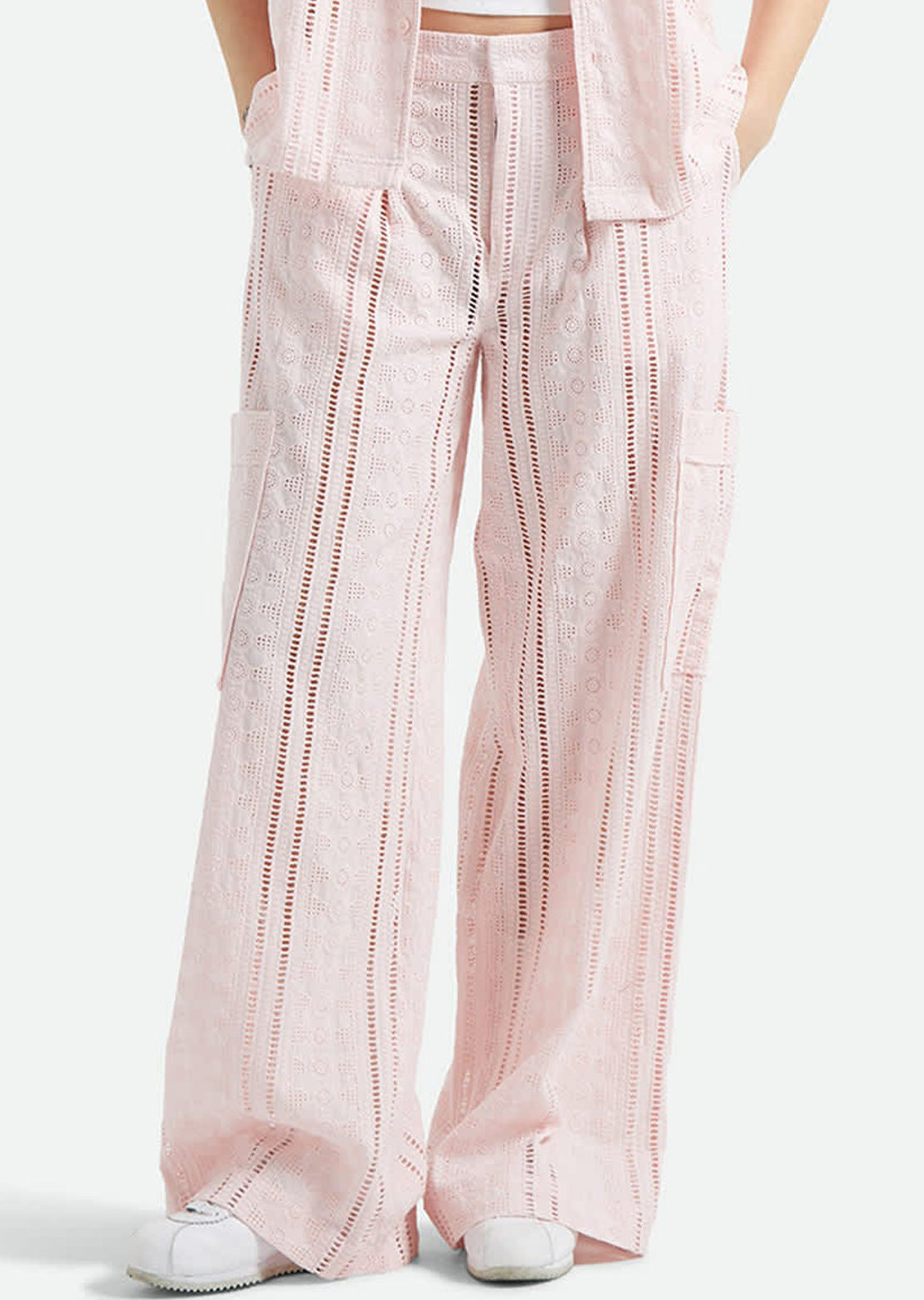 Brixton Women's The Mercer Wide Leg Trouser Pants Chalk Pink