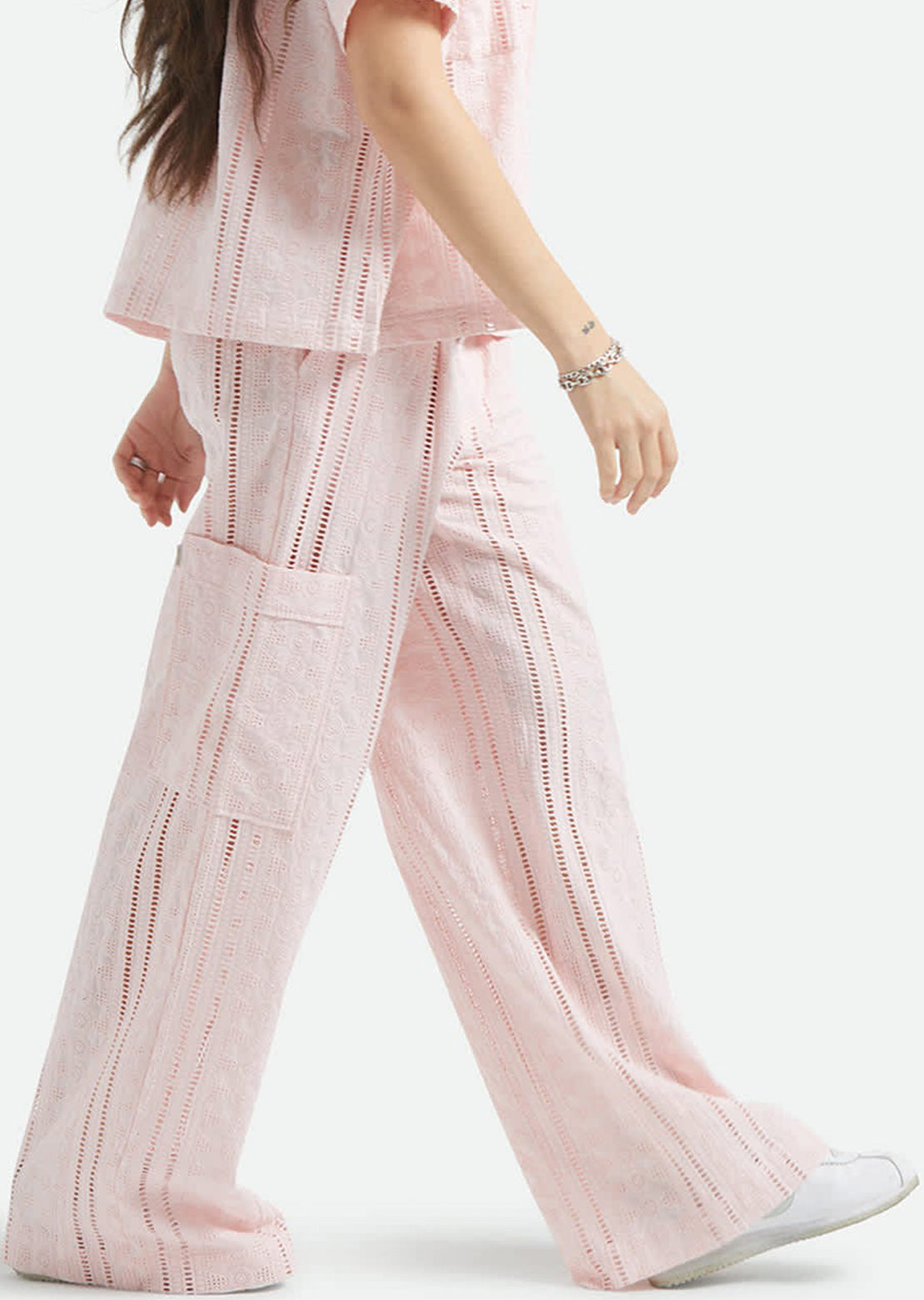 Brixton Women's The Mercer Wide Leg Trouser Pants Chalk Pink