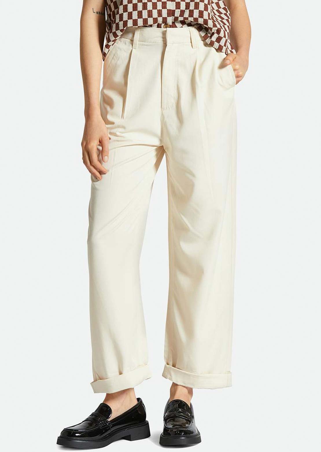 Brixton Women&#39;s Victory Trouser Pants White Smoke