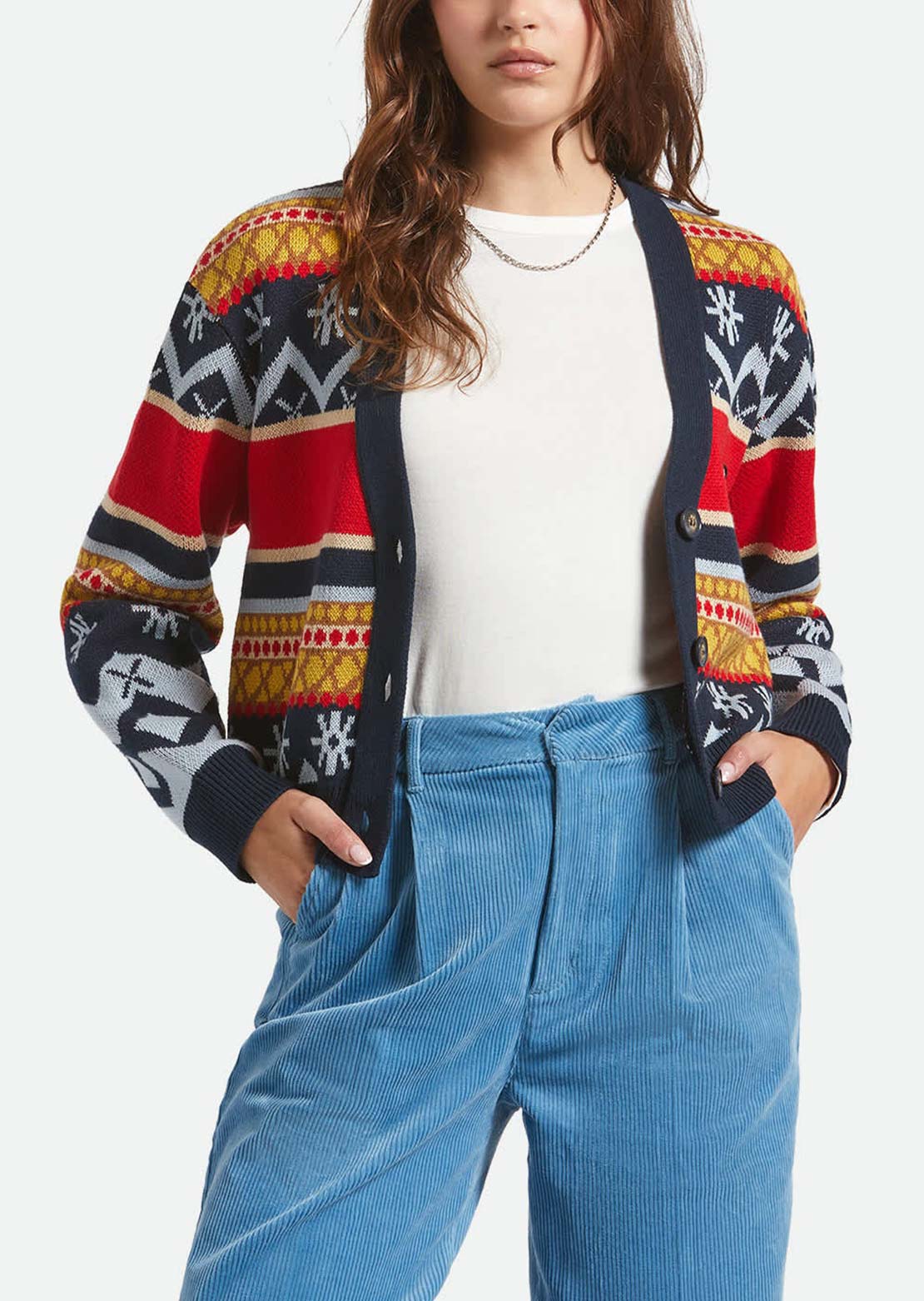 Brixton Women's Winter Racing Cardigan Multiracing Stripe