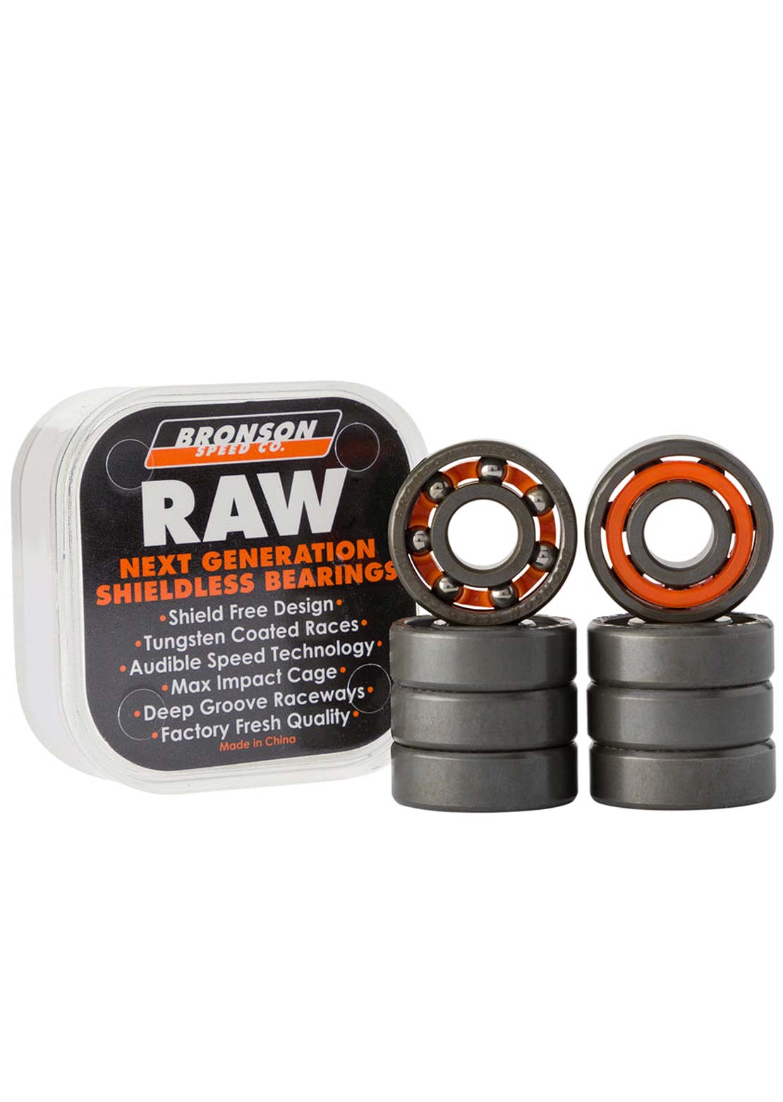 Bronson Raw Skateboard Bearings Multi Orange