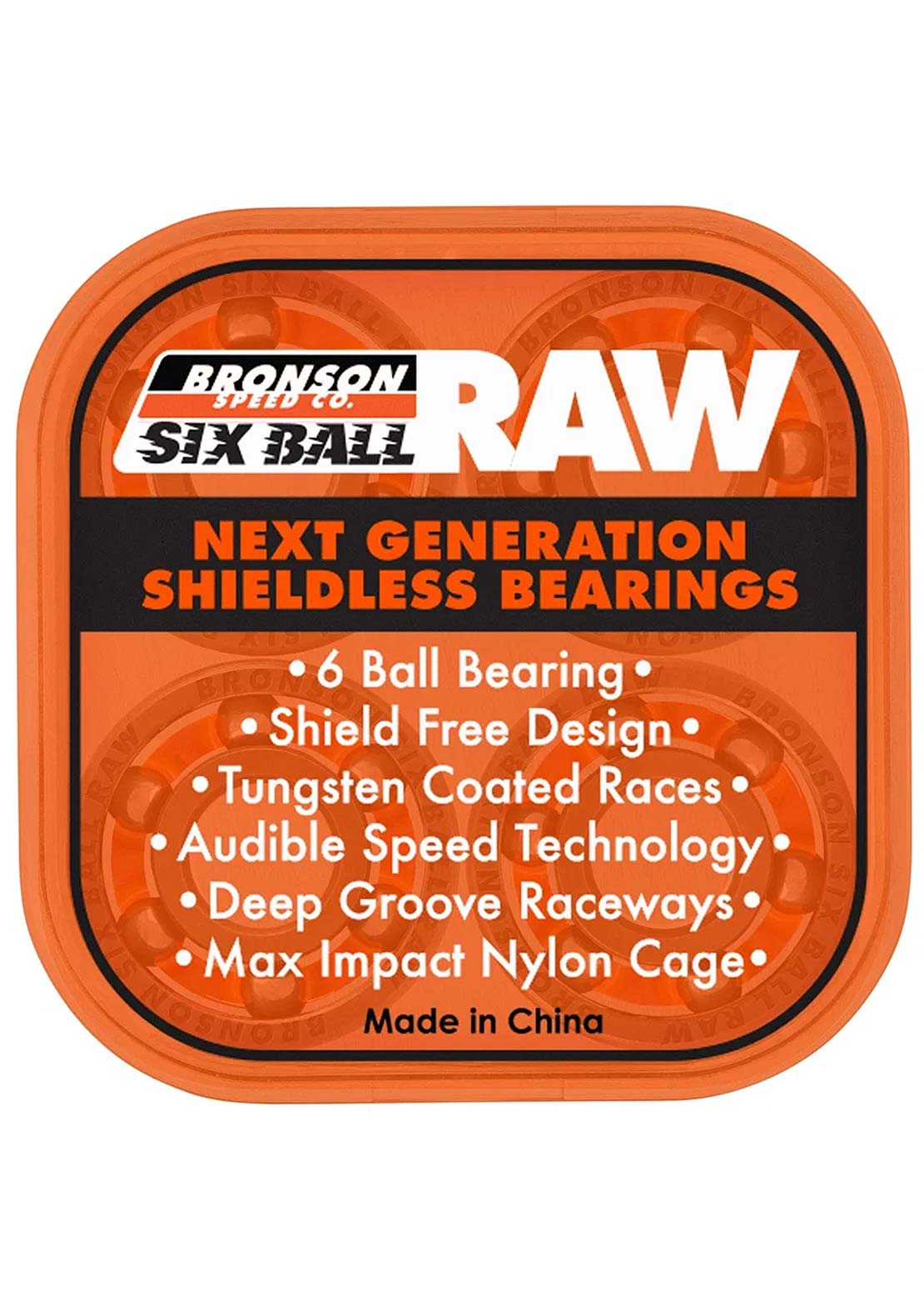 Bronson Unisex Raw 6-Ball Skateboard Bearings