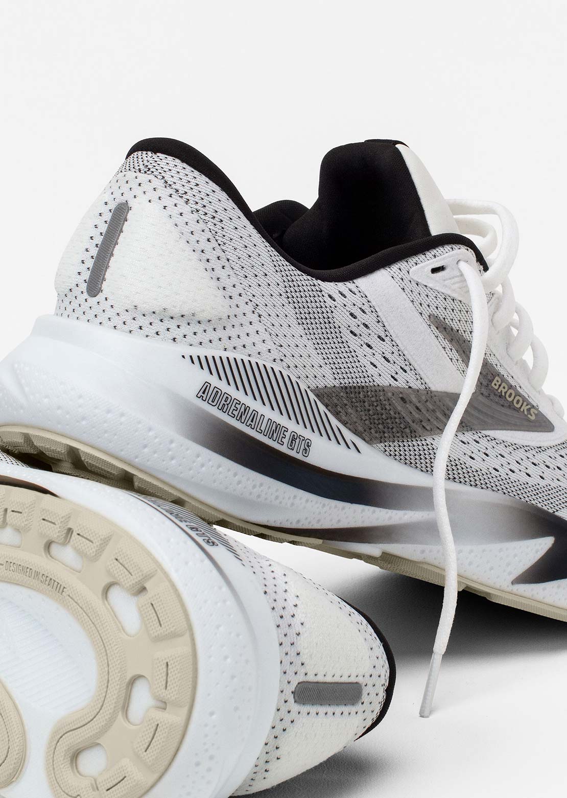 Brooks Men's Adrenaline GTS 24 Running Shoes White Black Pelican