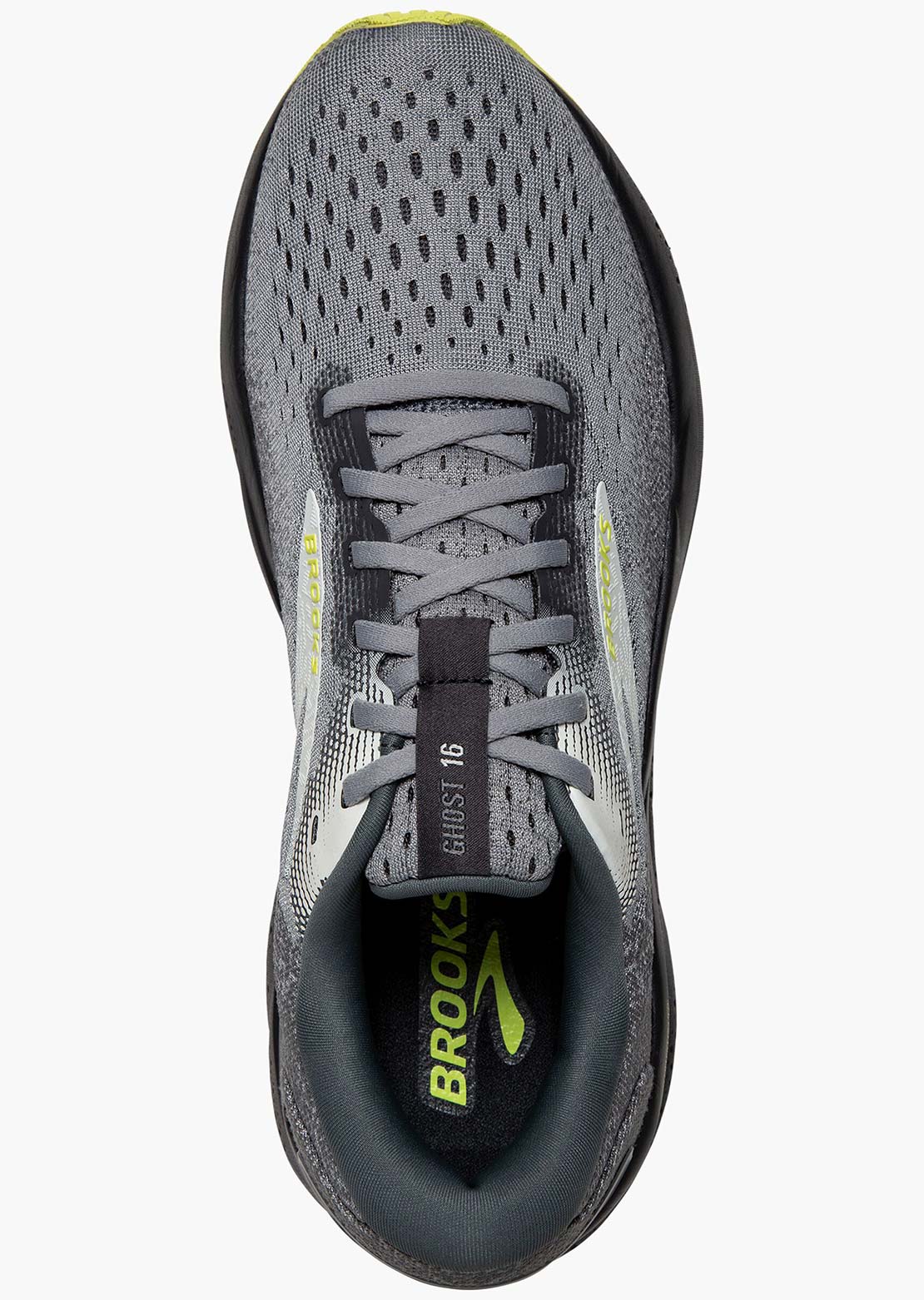 Brooks Men's Ghost 16 Running Shoes Primer Grey/Lime