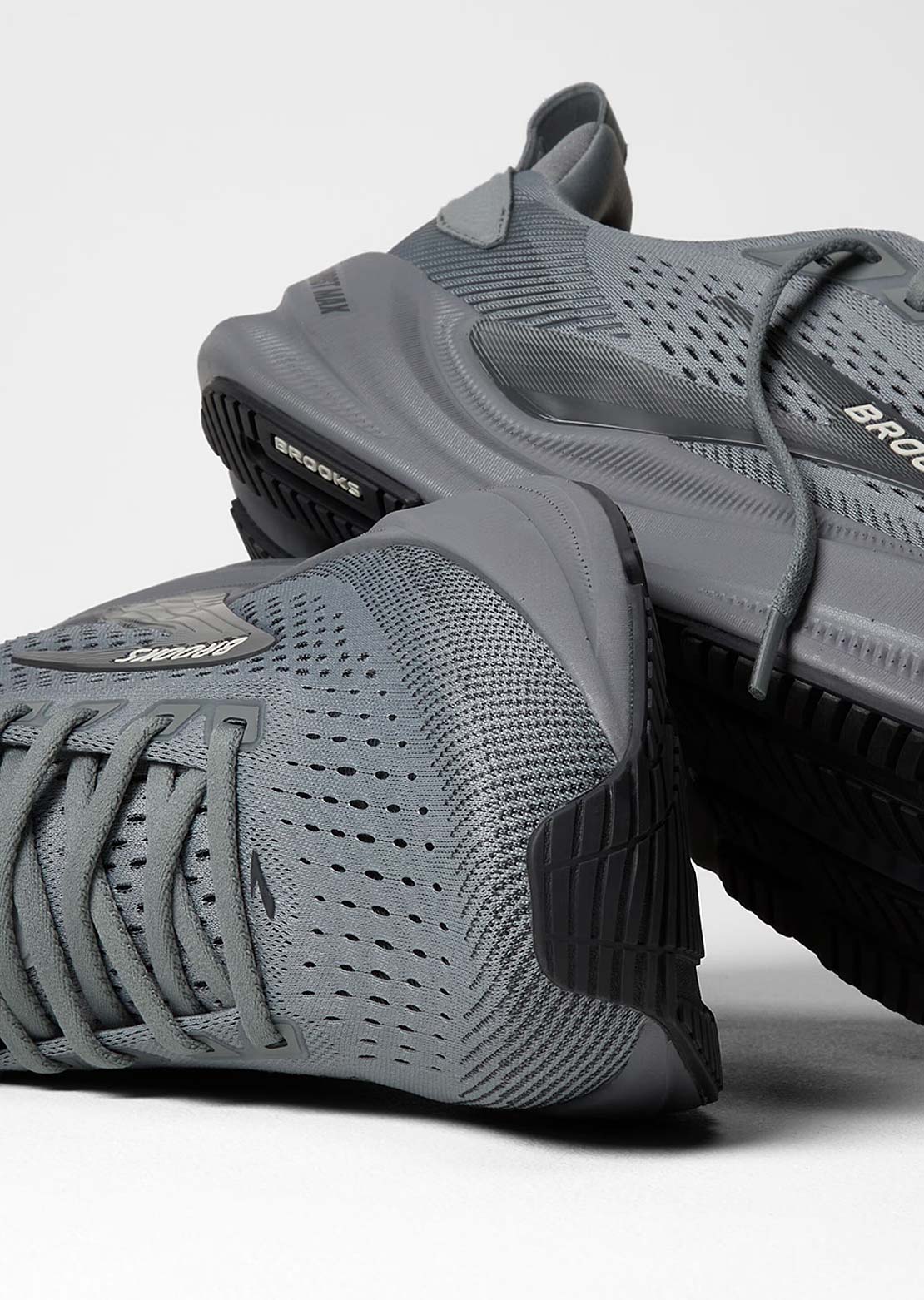 Brooks Men's Ghost Max 4 Running Shoes Grey/Grey/Ebony