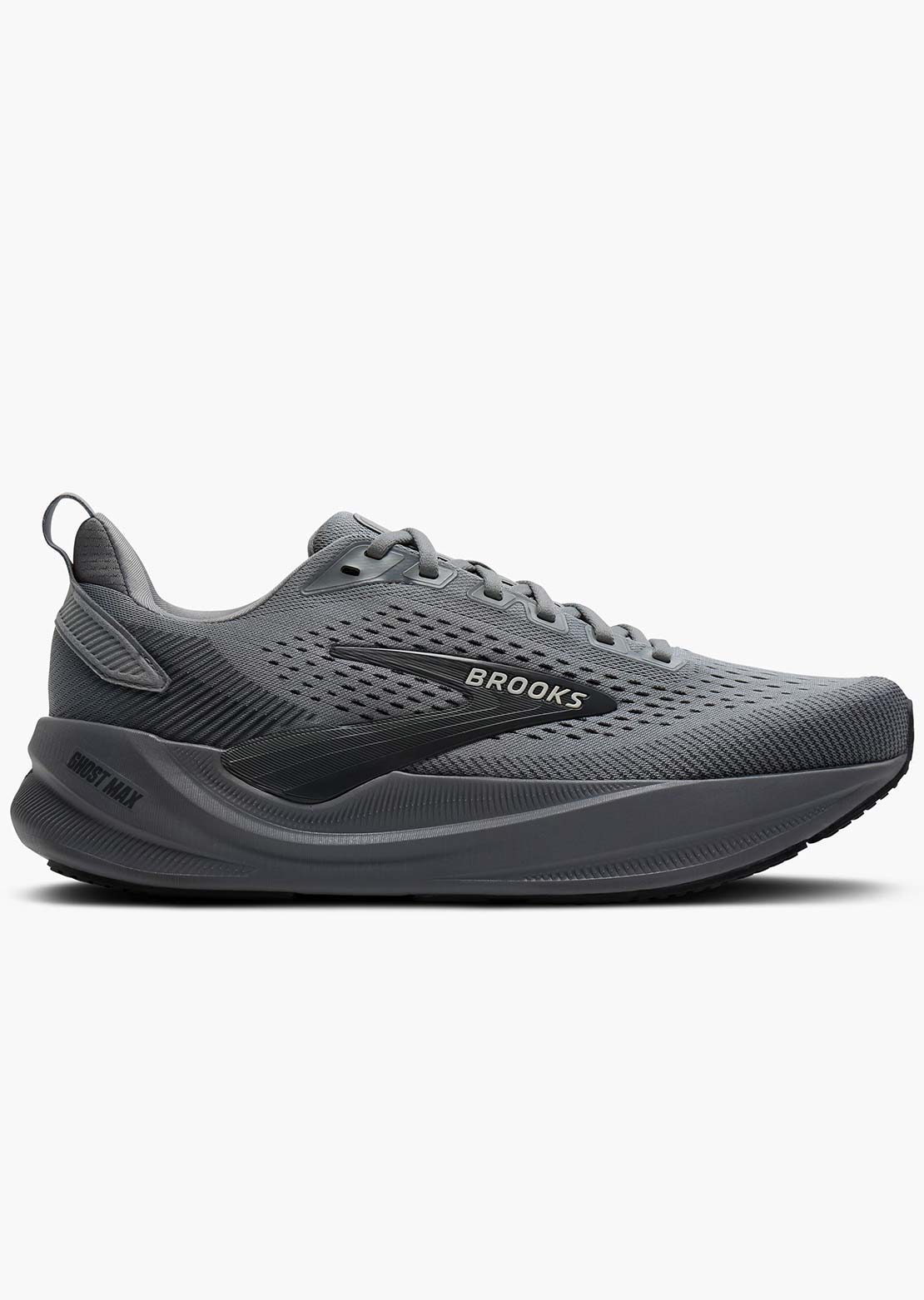 Brooks Men's Ghost Max 4 Running Shoes Grey/Grey/Ebony