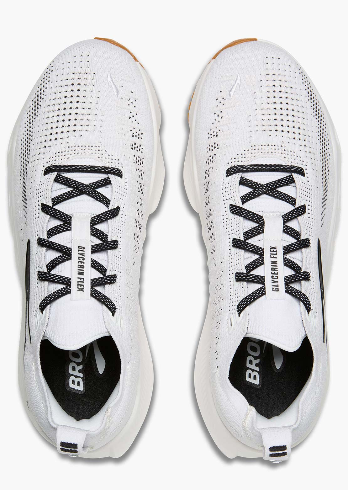 Brooks Men's Glycerin Flex Running Shoes White/Black/Gum