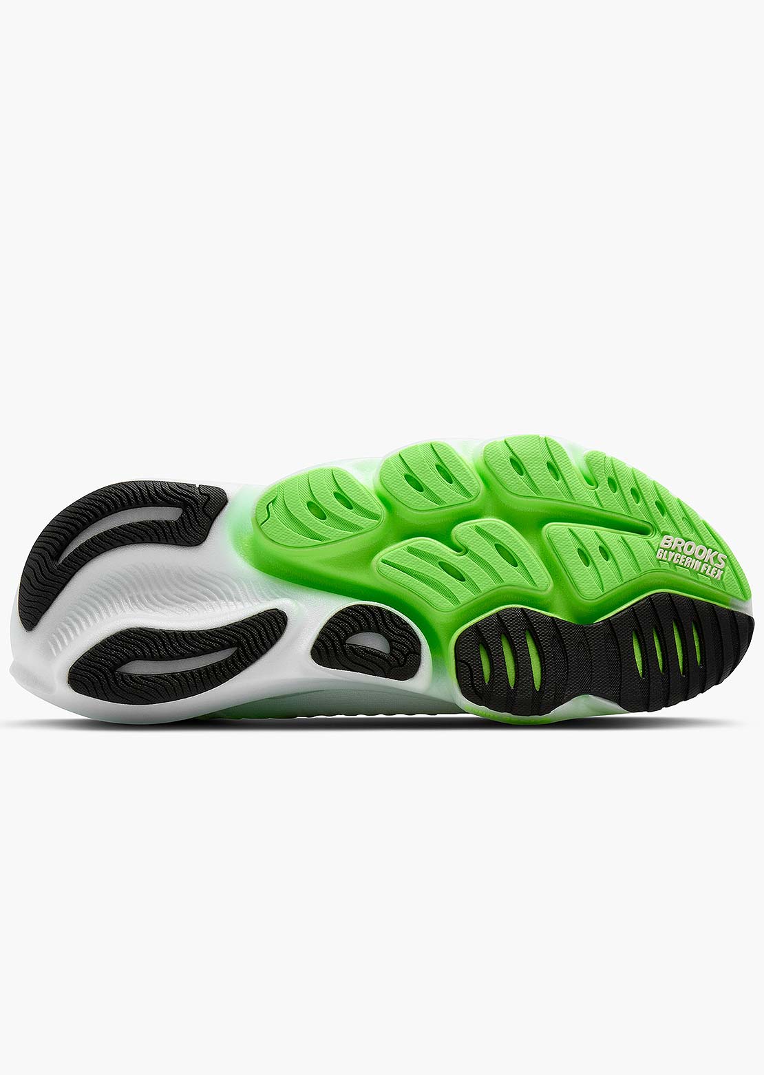 Brooks Men's Glycerin Flex Running Shoes White/Green Gecko/Phantom
