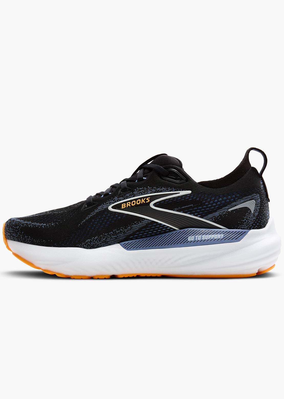 Brooks Men's Glycerin GTS 22 Running Shoes Black/Country Blue/Orange Pop