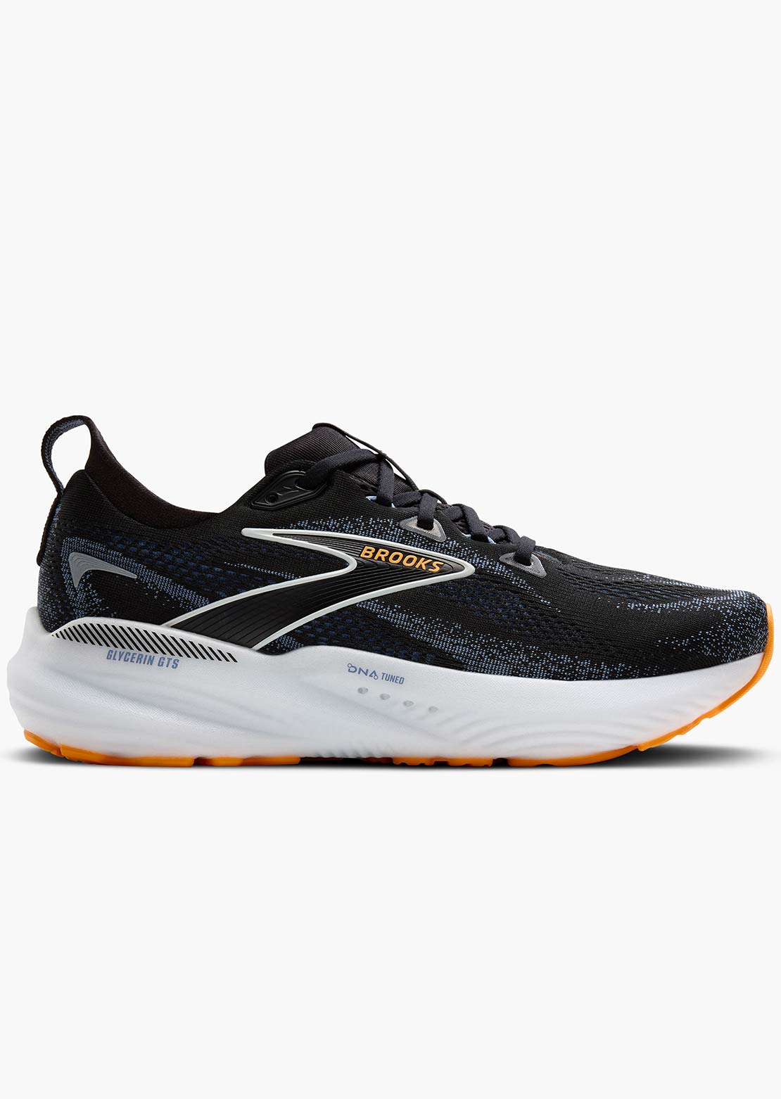 Brooks Men's Glycerin GTS 22 Running Shoes Black/Country Blue/Orange Pop