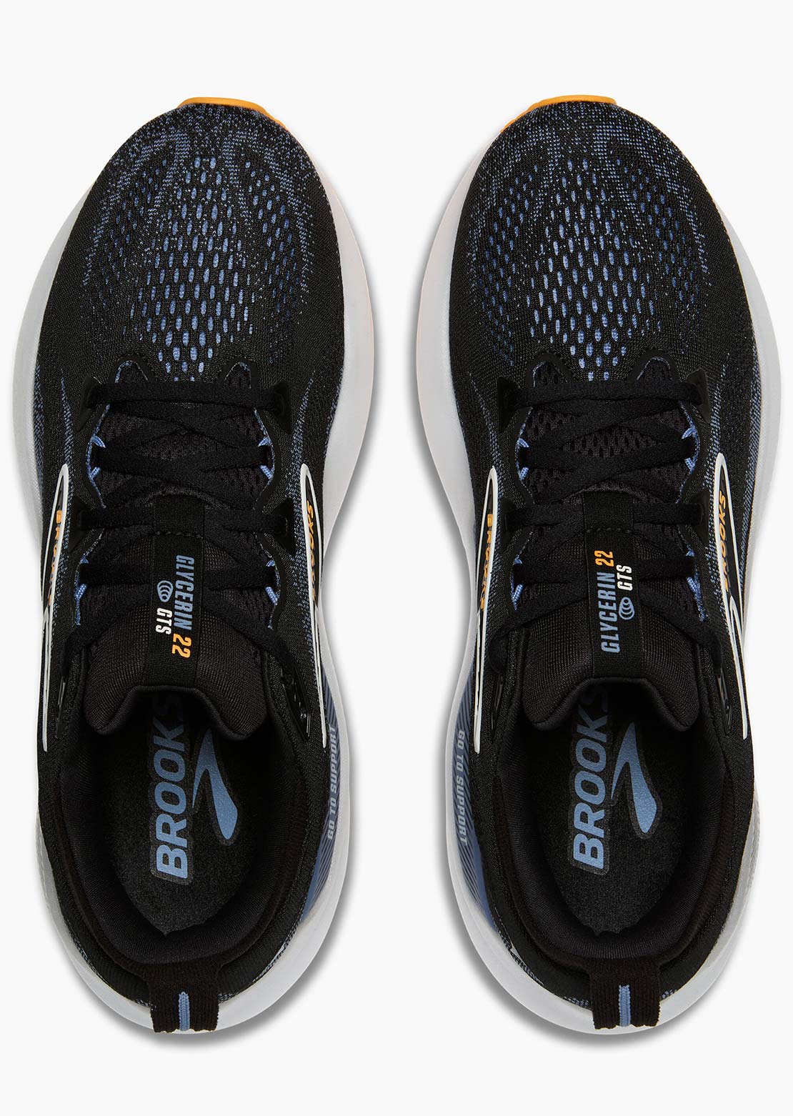 Brooks Men's Glycerin GTS 22 Running Shoes Black/Country Blue/Orange Pop