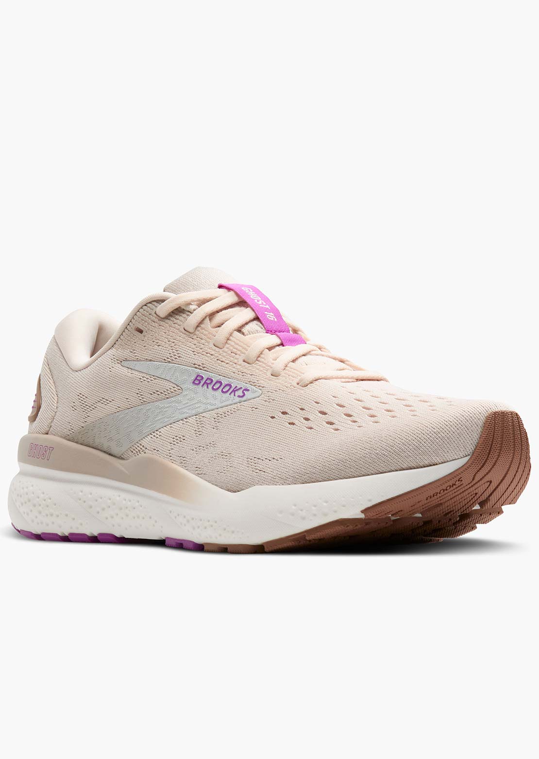 Brooks Women's Ghost 16 Running Shoes Almond/Peach/Coconut/Purple
