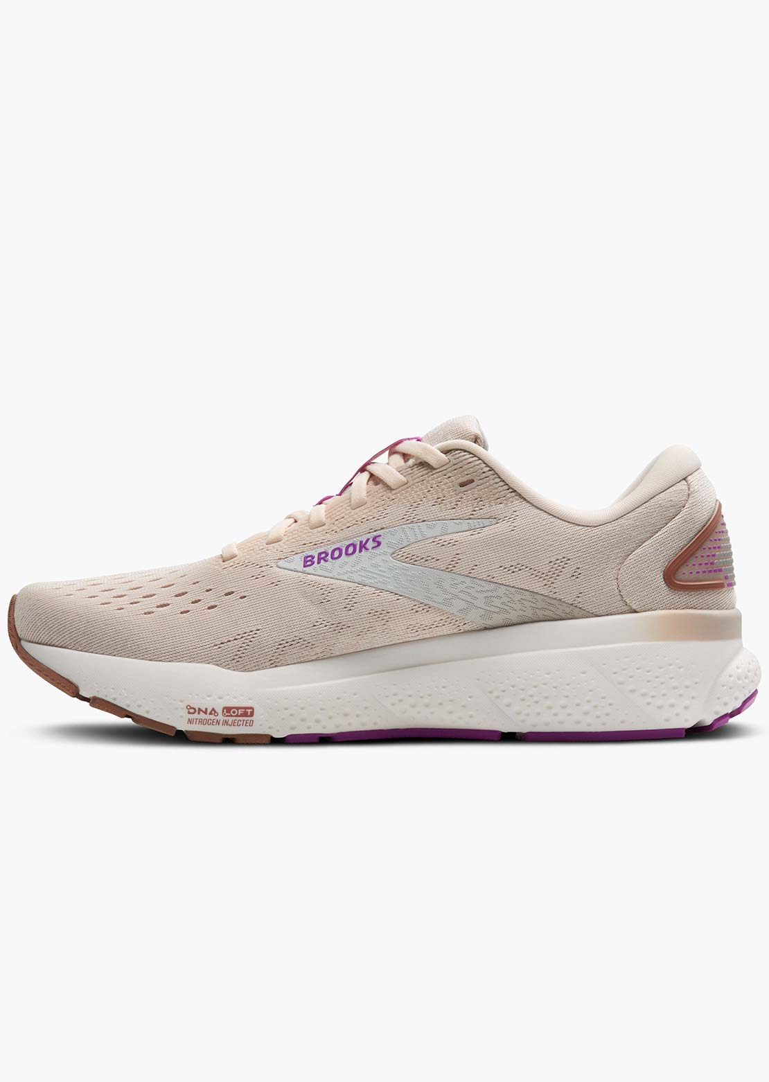 Brooks Women's Ghost 16 Running Shoes Almond/Peach/Coconut/Purple
