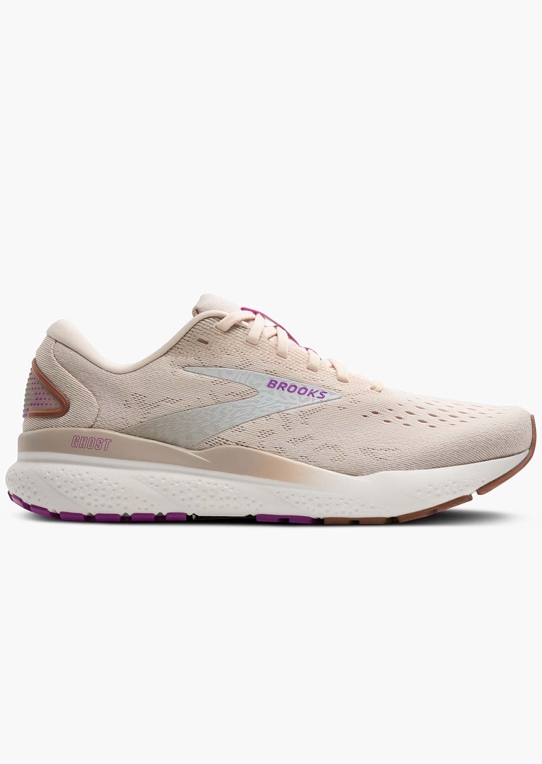 Brooks Women's Ghost 16 Running Shoes Almond/Peach/Coconut/Purple