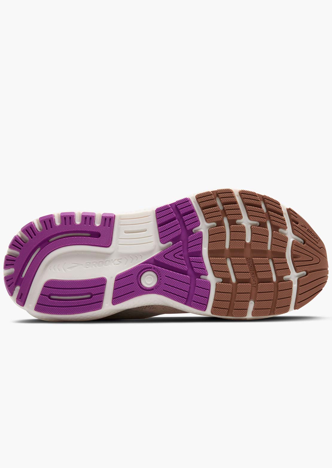 Brooks Women's Ghost 16 Running Shoes Almond/Peach/Coconut/Purple