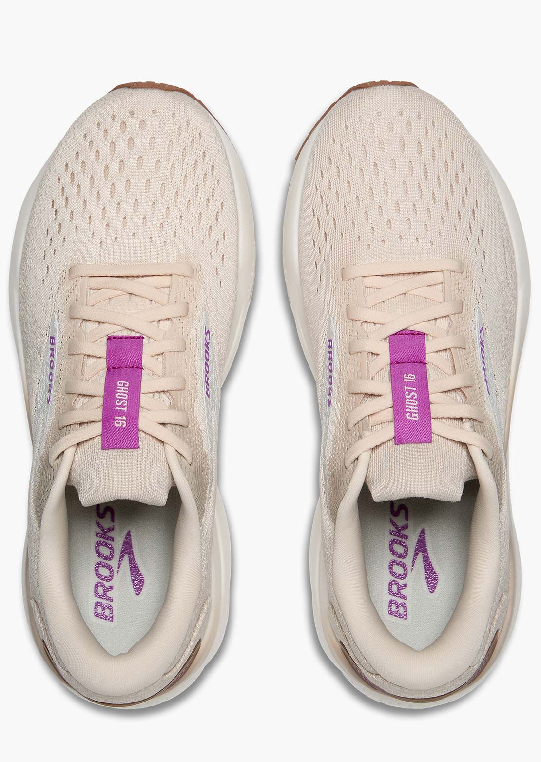 Brooks Women's Ghost 16 Running Shoes Almond/Peach/Coconut/Purple