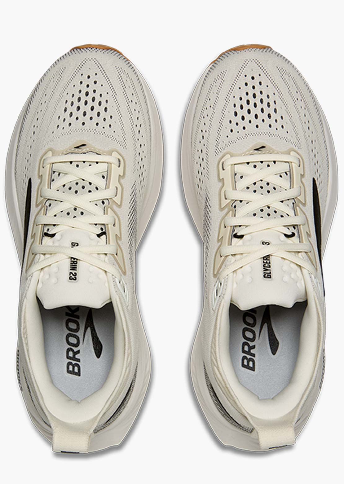 Brooks Women's Glycerin 23 Running Shoes White Black Biscuit