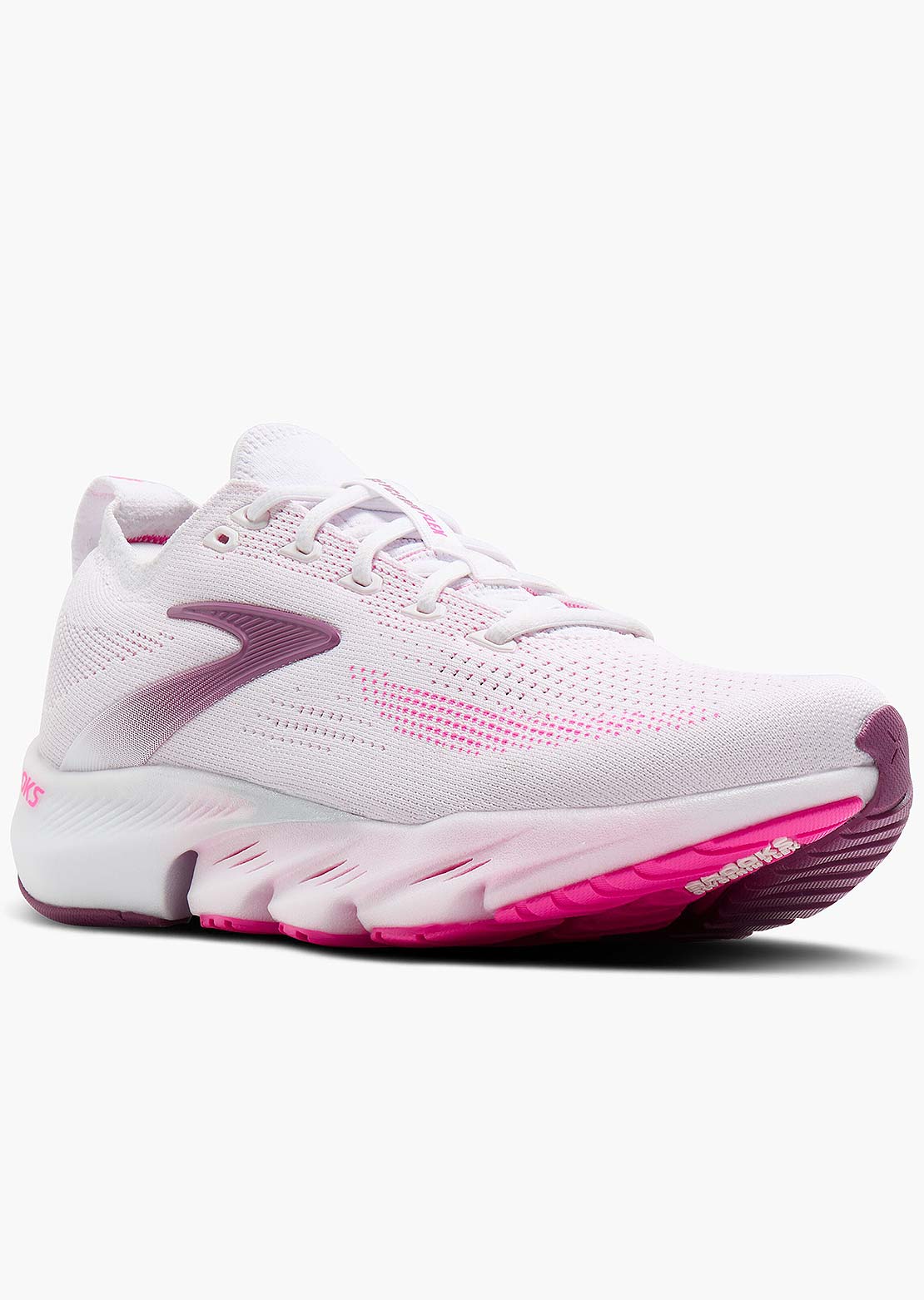 Brooks Women's Glycerin Flex Running Shoes White/Cybe Pink/Argyle