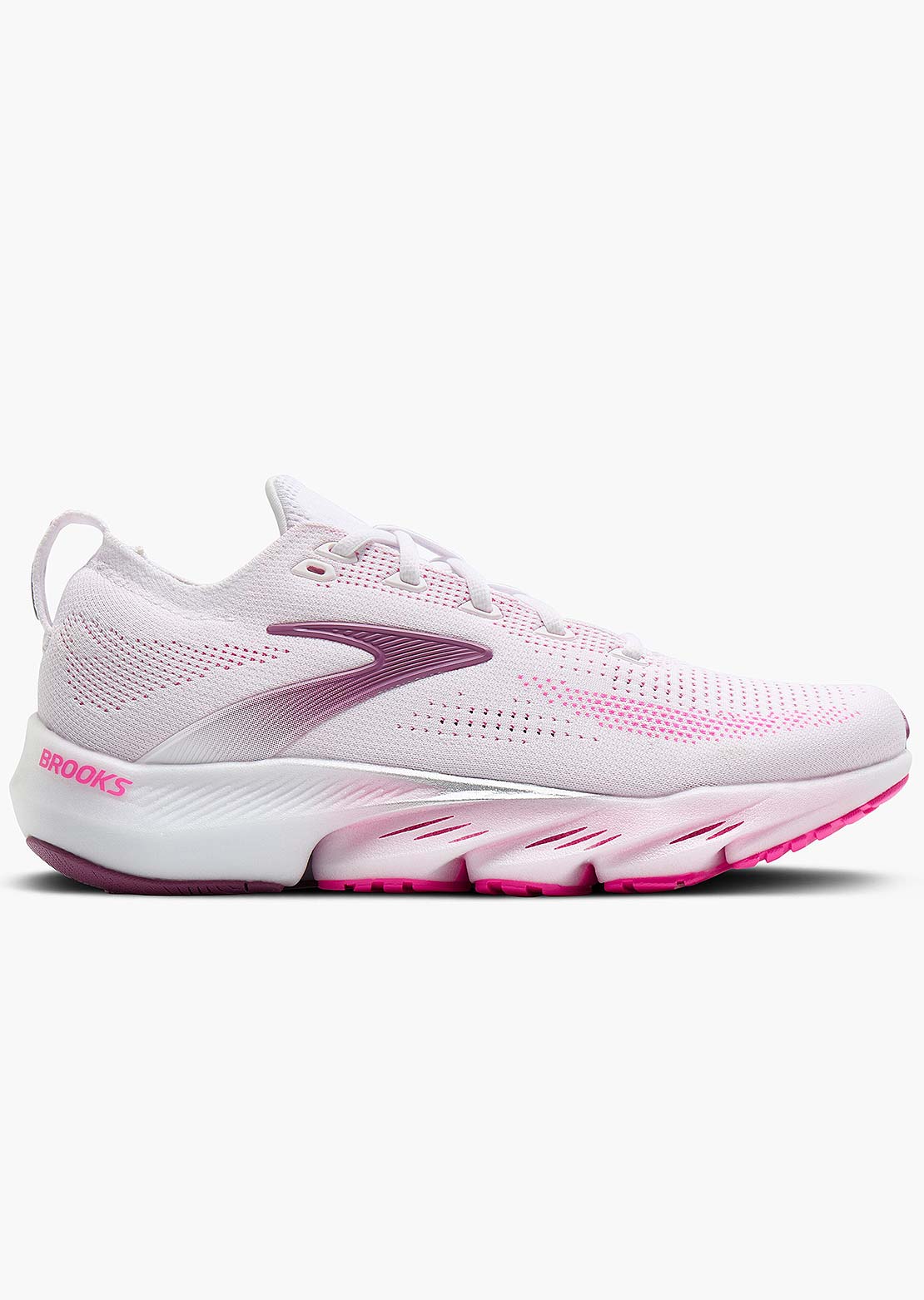 Brooks Women's Glycerin Flex Running Shoes White/Cybe Pink/Argyle