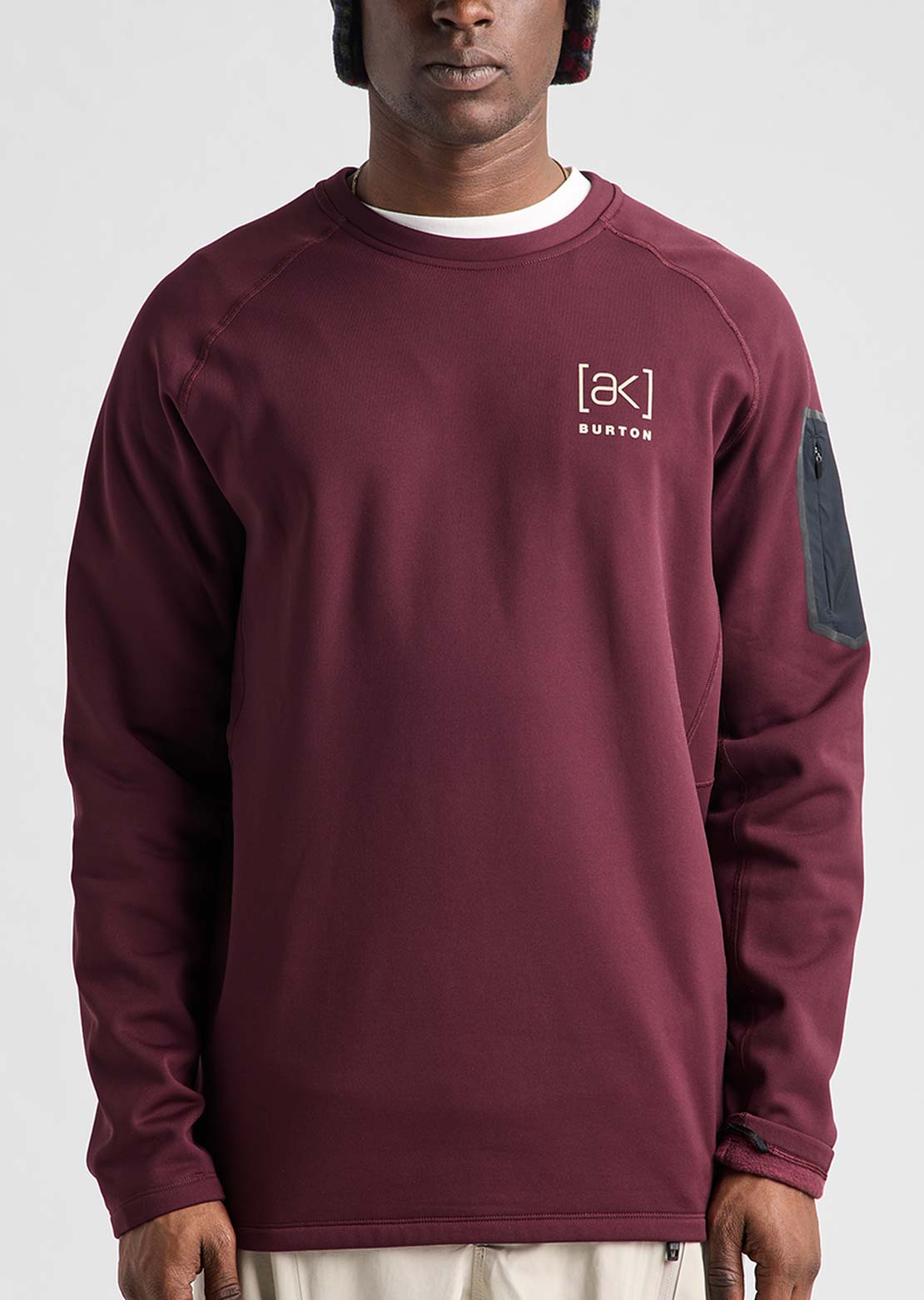 Burton [ak] Men's Baker Stretch Fleece Crewneck Sweater Rum Raisin