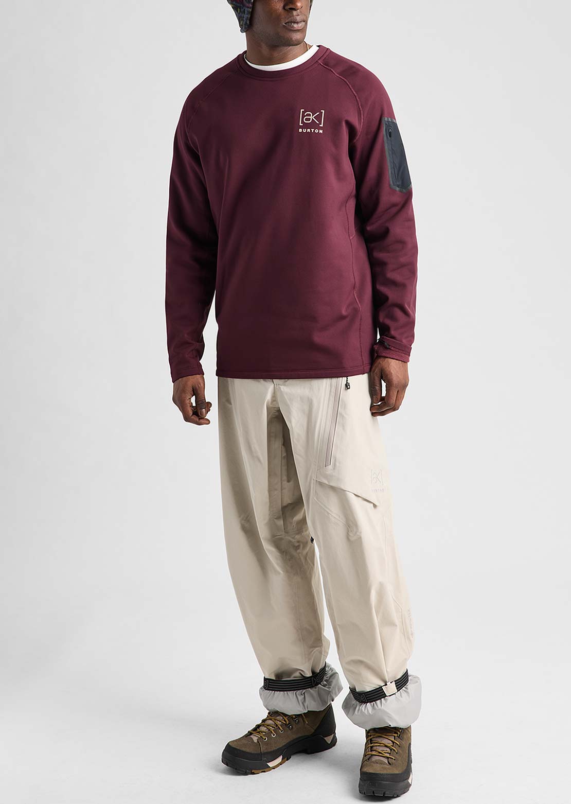 Burton [ak] Men's Baker Stretch Fleece Crewneck Sweater Rum Raisin