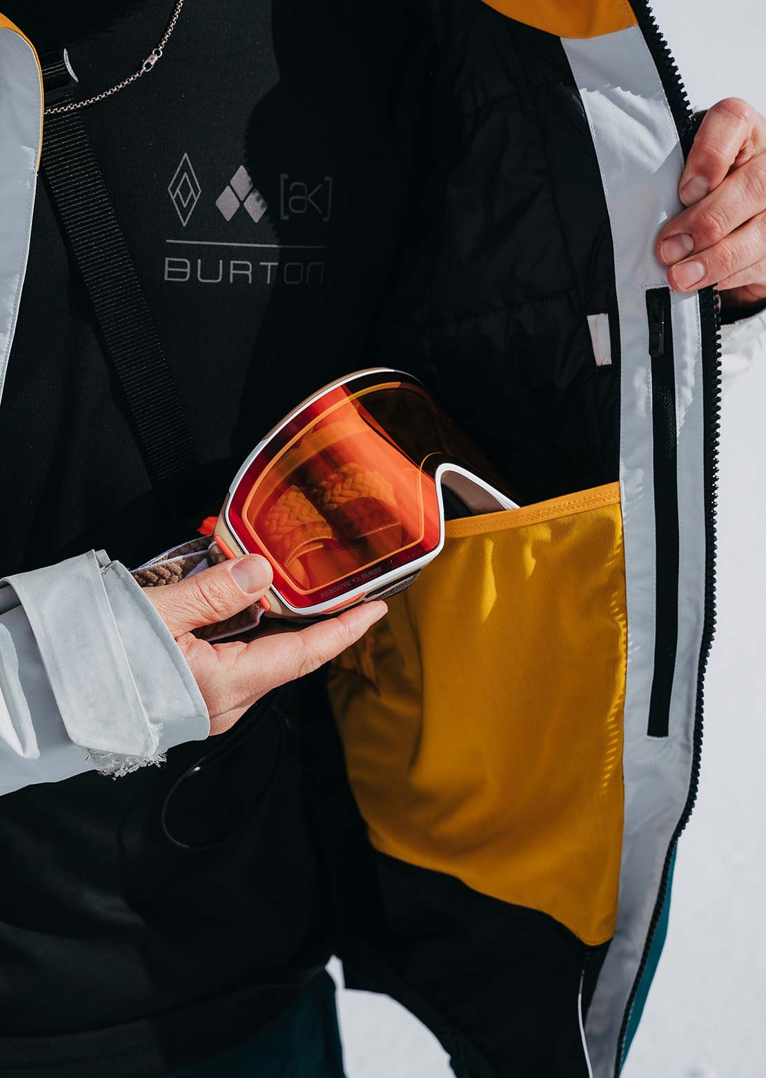 Burton AK Men's GORE-TEX Swash Jacket Gray Cloud/Golden Rod/Deep Emerald