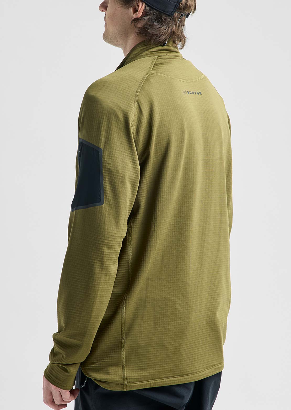 Burton [ak] Men's Helium Grid Fleece Half-Zip Sweater Dried Moss