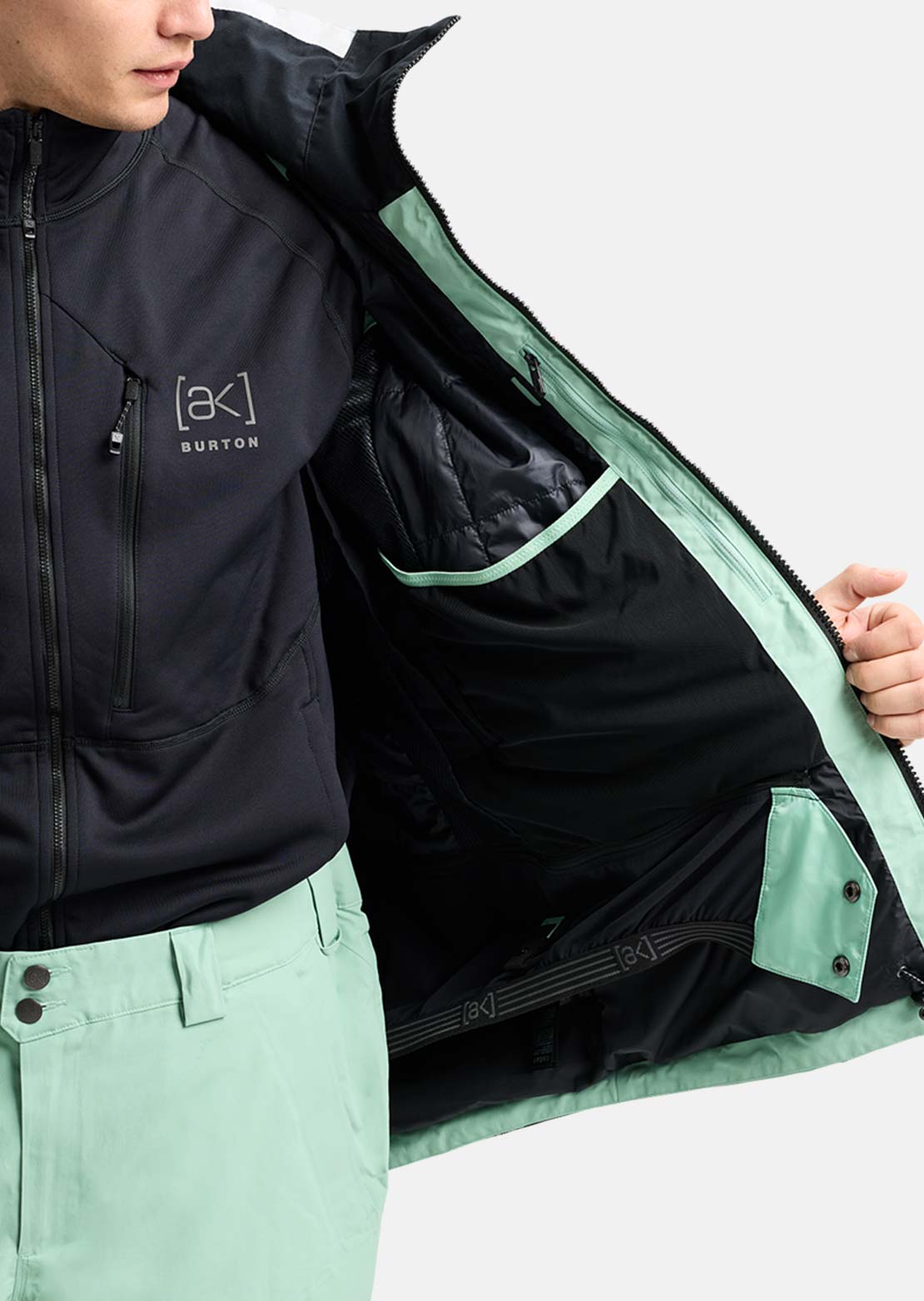 Burton AK Men's Swash GORE-TEX Jacket Gray Cloud/Soft Sage/True Black