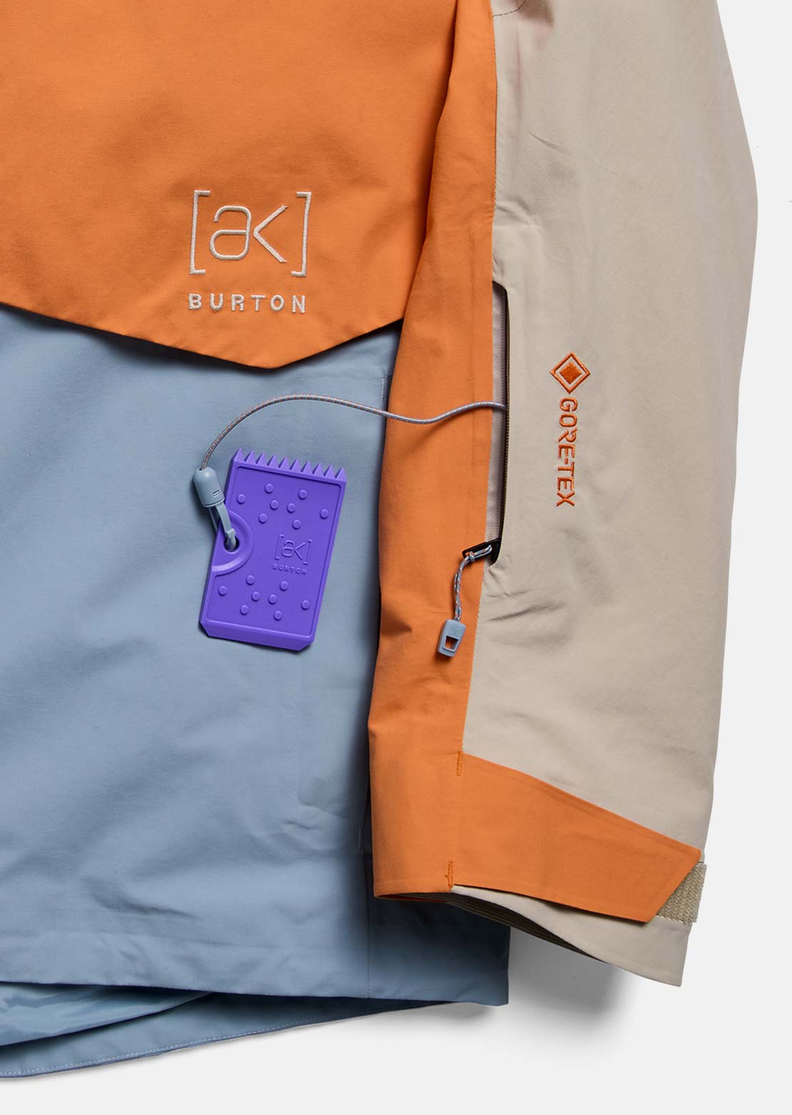 Burton [ak] Men's Swash Synthetic Insulated GORE-TEX 2L Jacket Chinchilla Gray/Goldfish Orange/Airstream Blue
