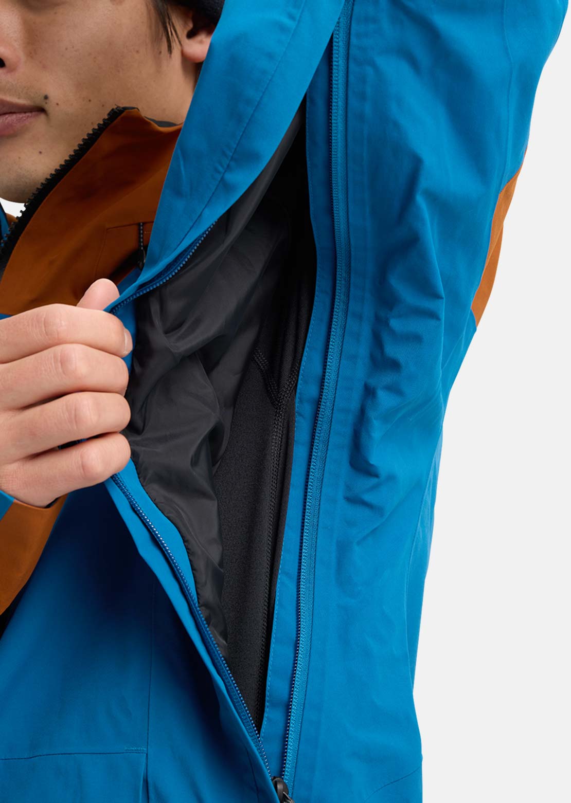 Burton AK Men's Velocity GORE-TEX Anorak Jacket Blue Teal/Chestnut Brown