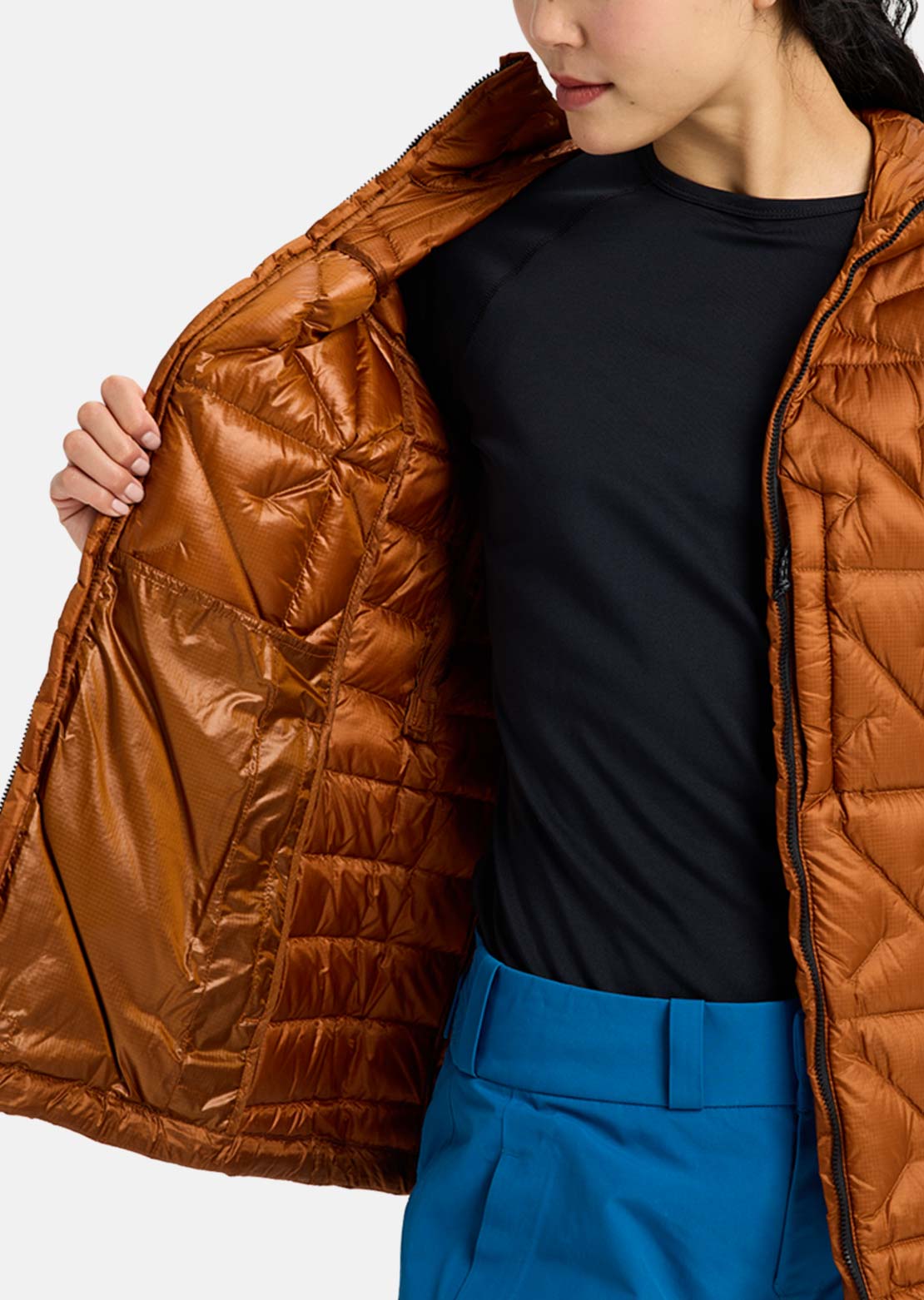 Burton AK Women's Baker Down Hooded Jacket Chestnut Brown