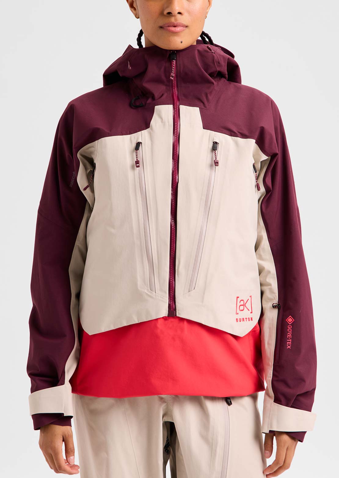 Burton [ak] Women's Cyclic GORE-TEX 2L Anorak Jacket Rum Raisin/Chinchilla Gray/Hot Tamale
