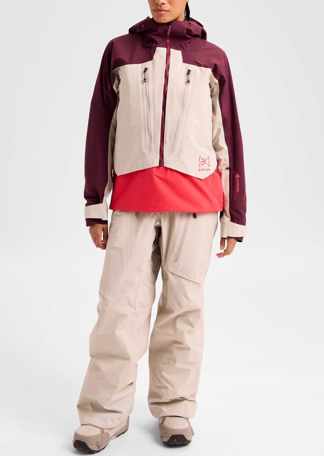 Burton [ak] Women's Cyclic GORE-TEX 2L Anorak Jacket Rum Raisin/Chinchilla Gray/Hot Tamale