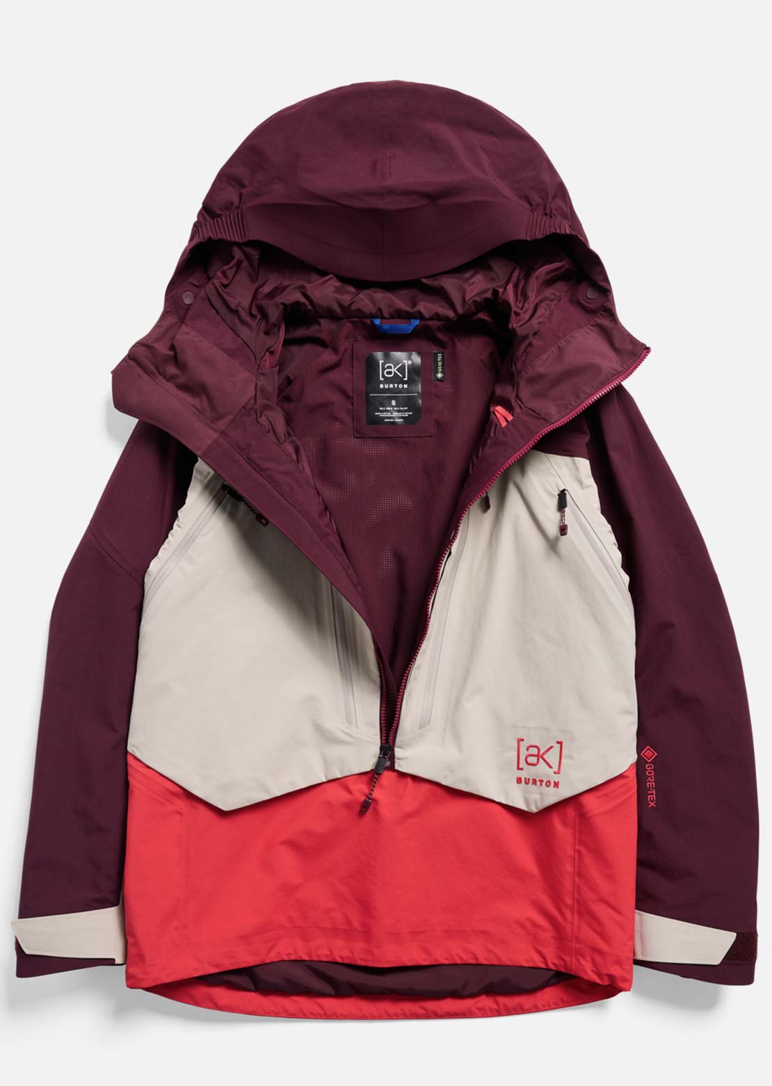 Burton [ak] Women's Cyclic GORE-TEX 2L Anorak Jacket Rum Raisin/Chinchilla Gray/Hot Tamale
