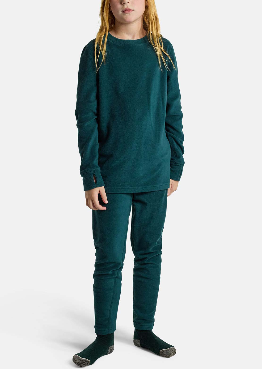 Burton Junior Fleece Base Layer Set Deep Emerald
