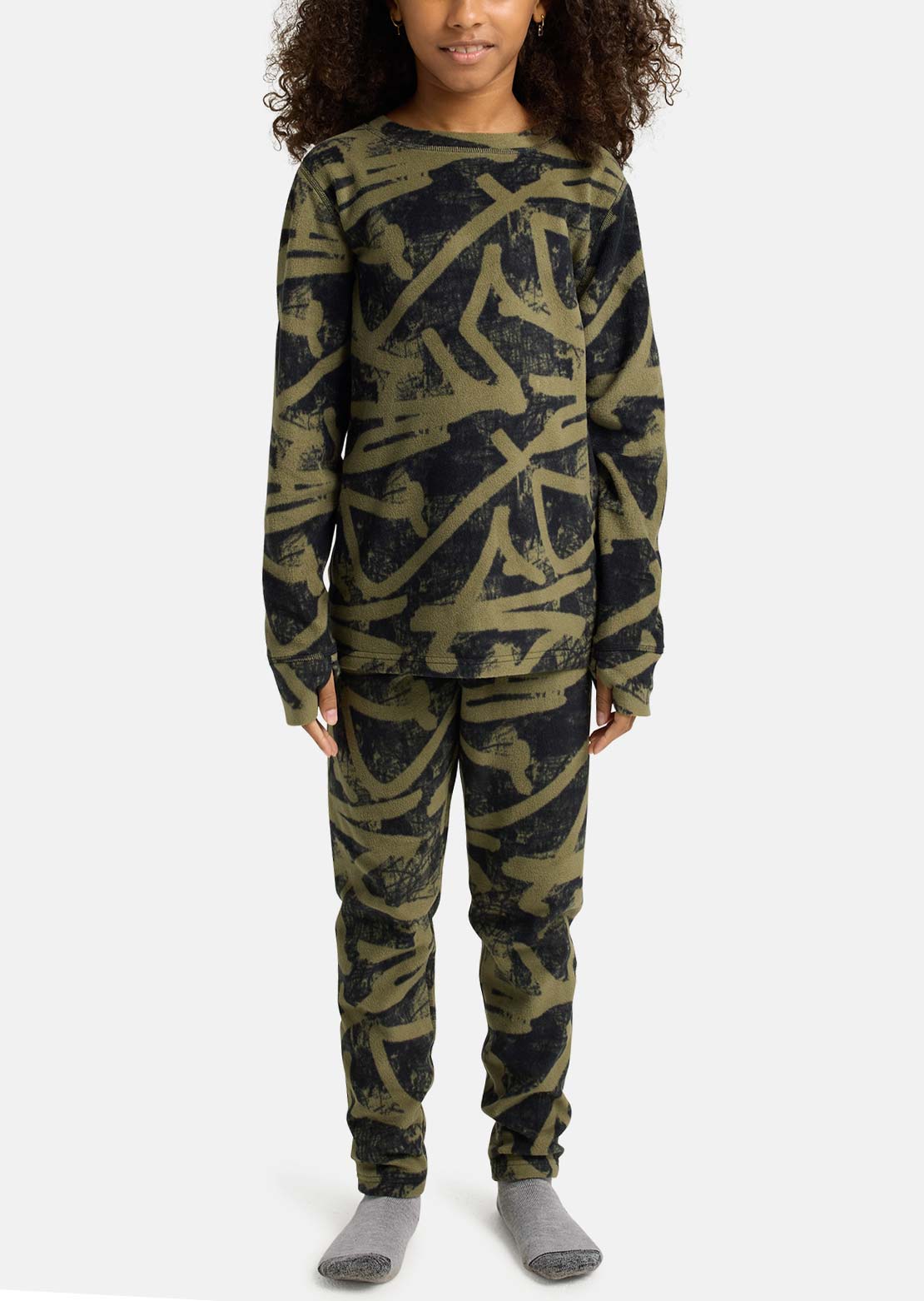 Burton Junior Fleece Base Layer Set Forest City Streets