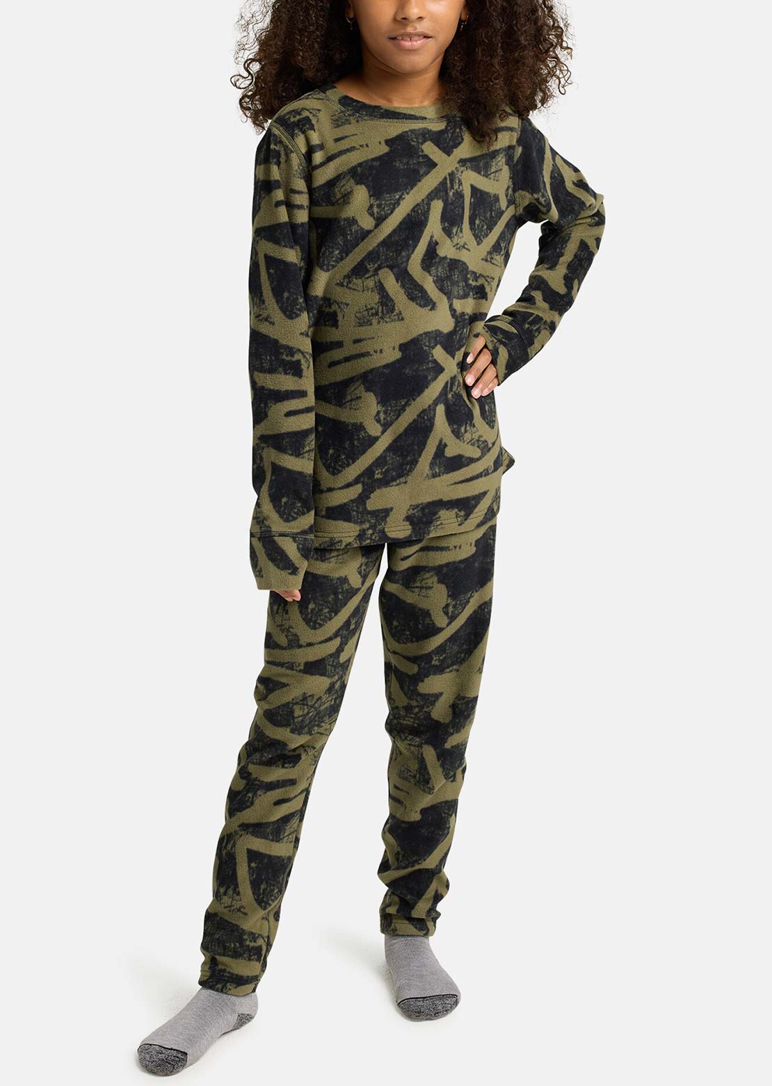 Burton Junior Fleece Base Layer Set Forest City Streets