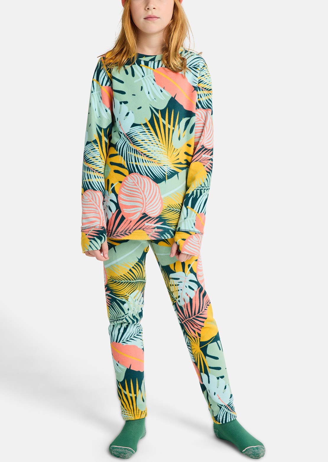 Burton Junior Fleece Base Layer Set Oversized Tropical