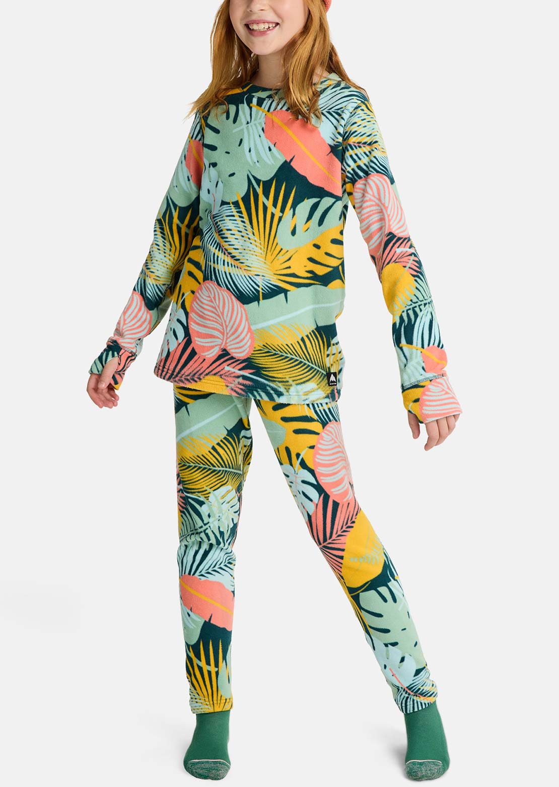 Burton Junior Fleece Base Layer Set Oversized Tropical