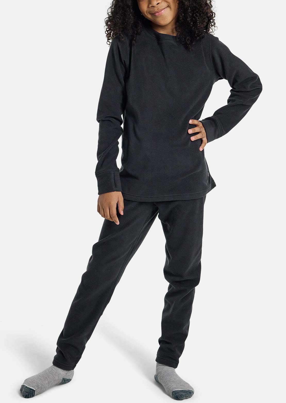 Burton Junior Fleece Base Layer Set True Black