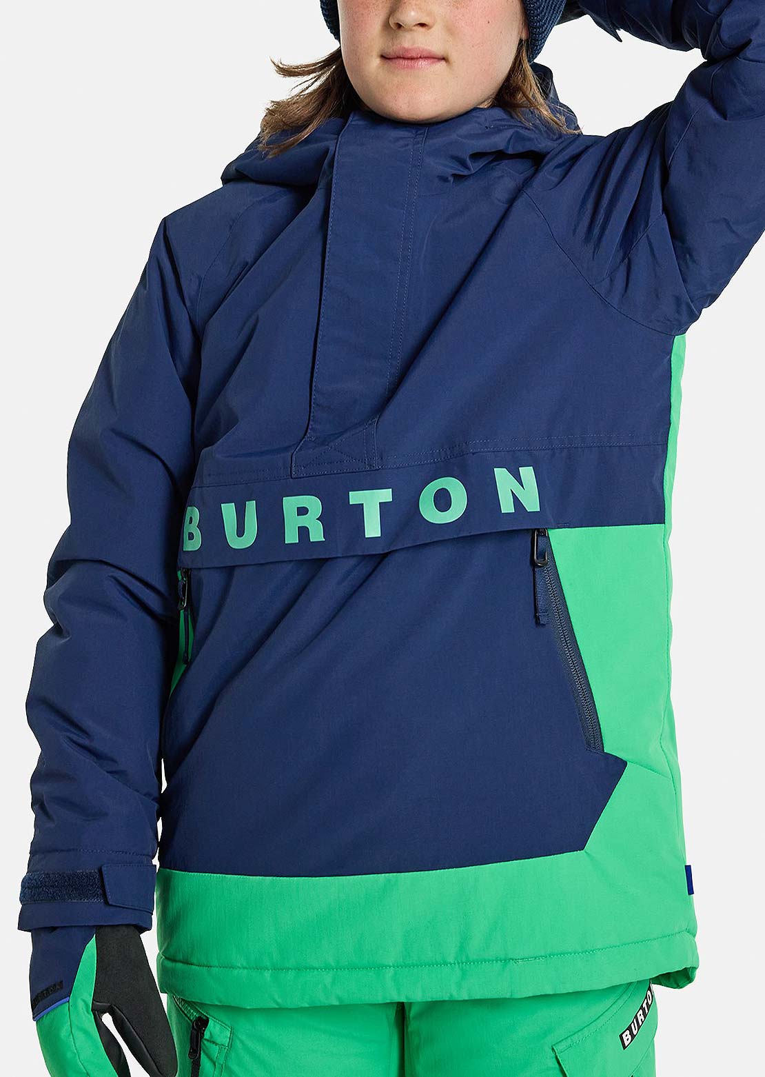 Burton Junior Frostner 2L Anorak Jacket Dress Blue/Galaxy Green