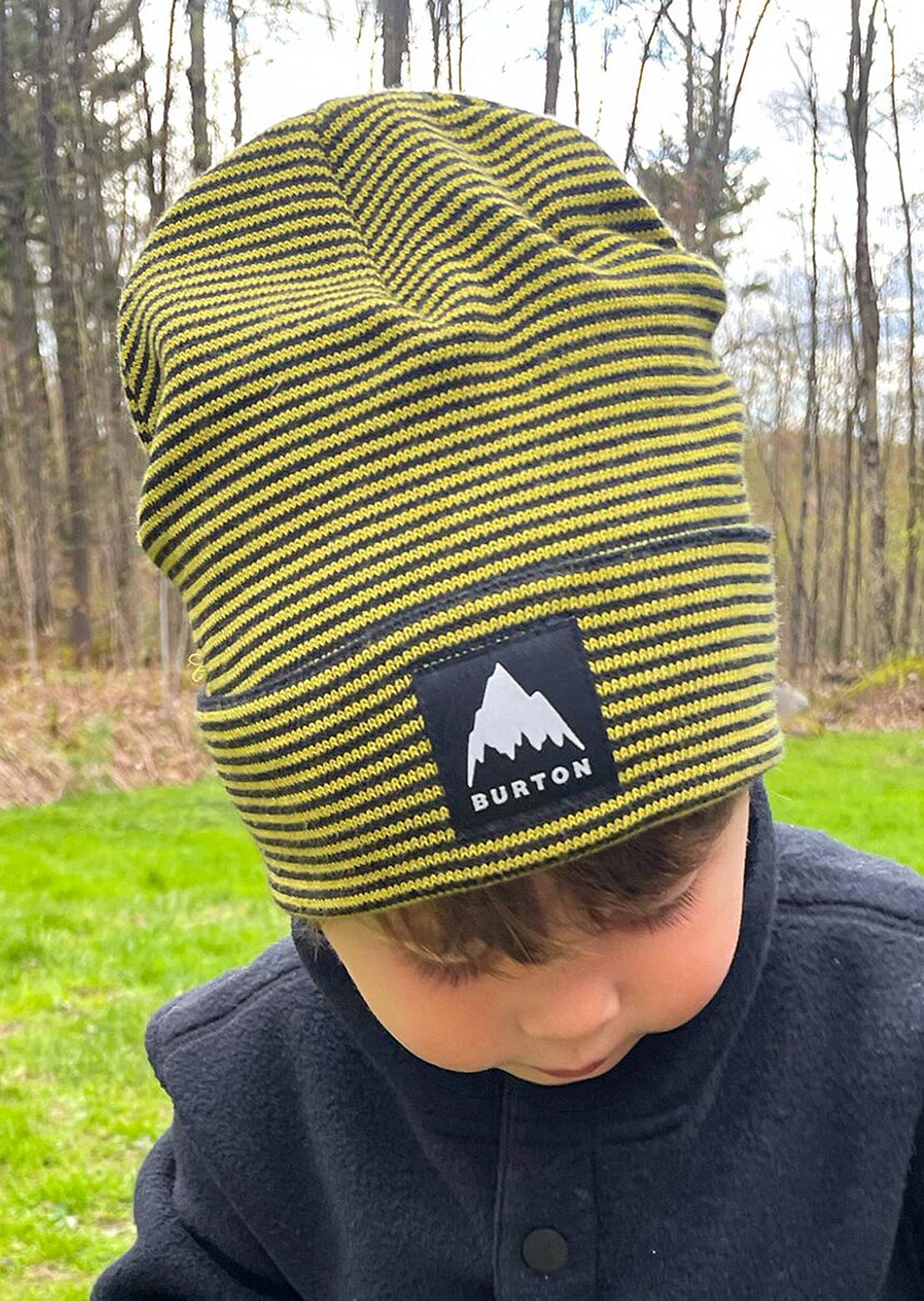 Burton Junior Recycled Stripe Beanie True Black / Sulfur