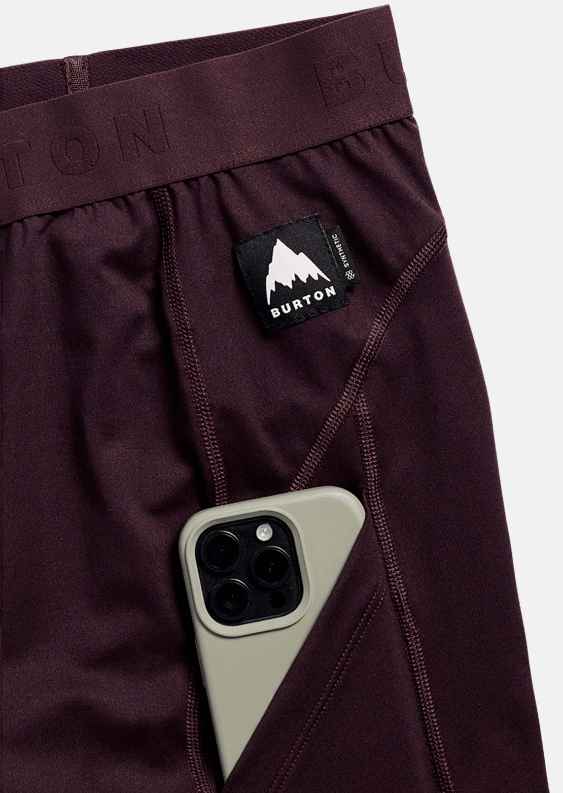 Burton Men's Synthetic Midweight Base Layer Pants Bear Hug Brown
