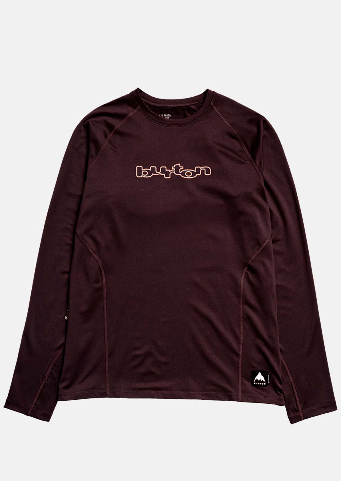 Burton Men's Synthetic Midweight Base Layer Crewneck Long Sleeve Bear Hug Brown